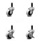 Service Caster 2 Inch Thermoplastic Wheel 1 Inch Expanding Stem Caster Set with 2 Brakes SCC-EX05S210-TPRS-1-2-SLB-2 - alternate 4